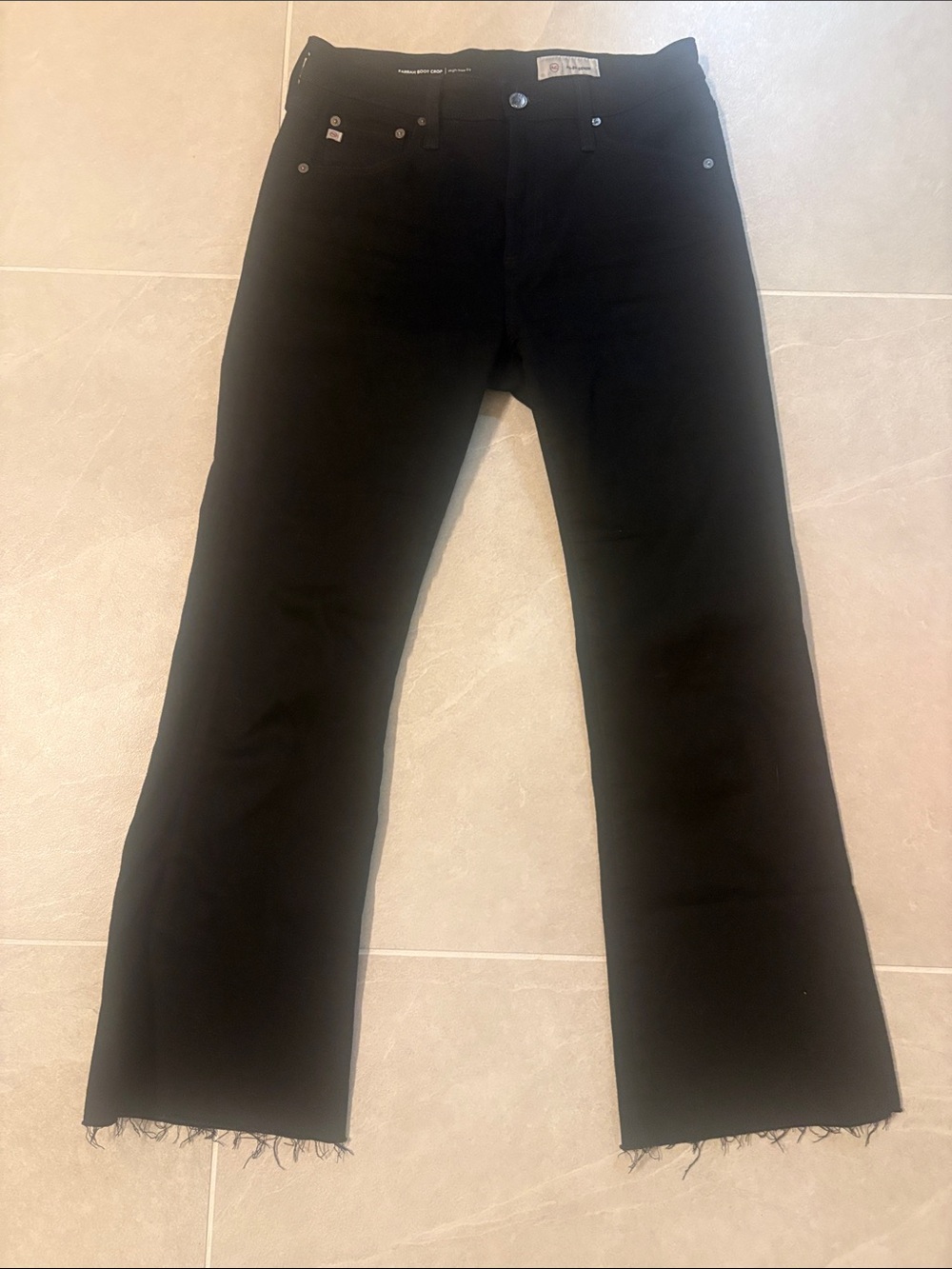 Agolde Women's Black Bootcut Jeans with Frayed Hem